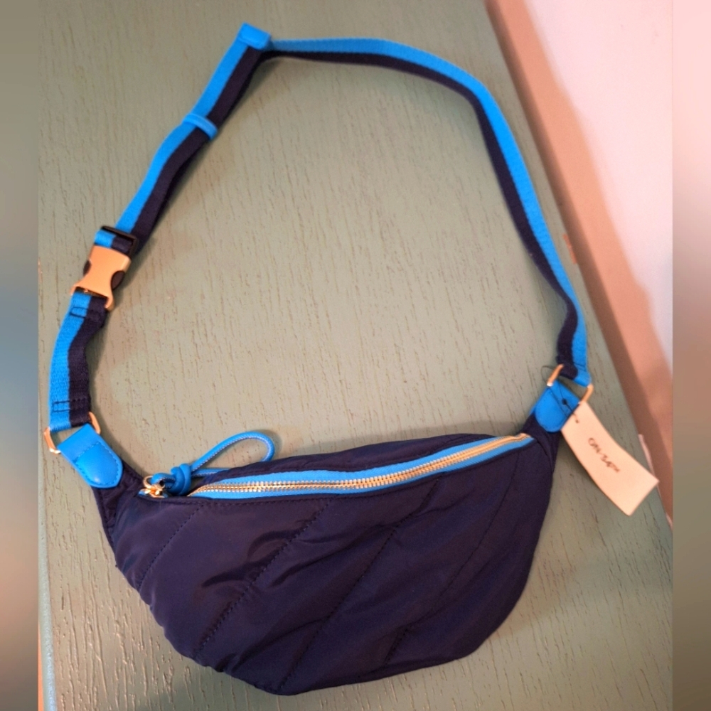 On 34th Blue Fanny Pack Purse, Sleek Design